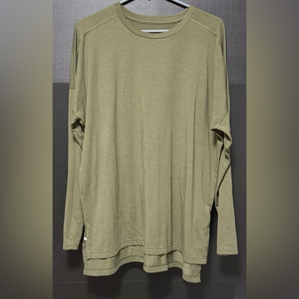 🏜️North Face Women's Olive Color Workout Long Sleeve Athletic Tee Shirt XL
